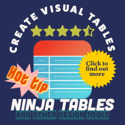 Advertisement for Ninja Tables and other easy web tools